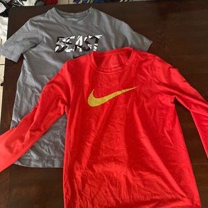 Boys medium nike tshirt and long sleeve